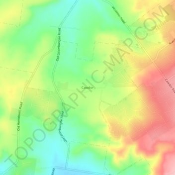Topografische kaart Cawdor, hoogte, reliëf