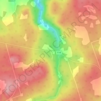 Topografische kaart Mechanic Settlement, hoogte, reliëf