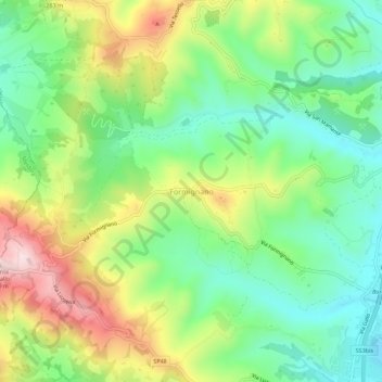 Topografische kaart Formignano, hoogte, reliëf