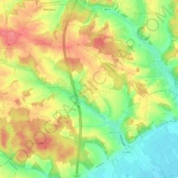 Topografische kaart Hohenbuch, hoogte, reliëf