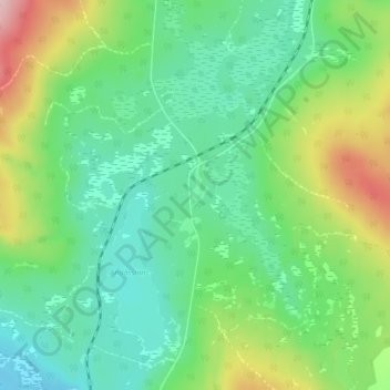 Topografische kaart Andåsen, hoogte, reliëf