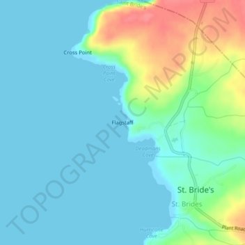 Topografische kaart Flagstaff, hoogte, reliëf