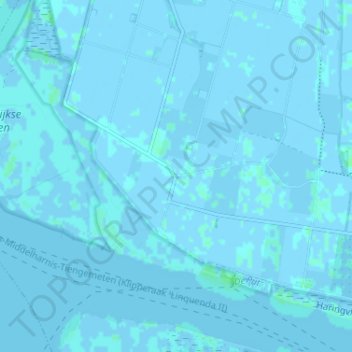 Topografische kaart Oudendijk, hoogte, reliëf