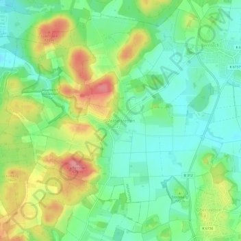 Topografische kaart Meidelstetten, hoogte, reliëf
