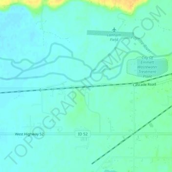 Topografische kaart Del Monte, hoogte, reliëf