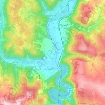 Topografische kaart La Capelle, hoogte, reliëf