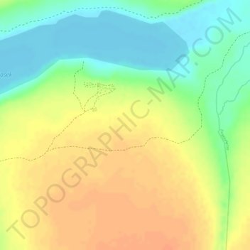 Topografische kaart Sinoni, hoogte, reliëf
