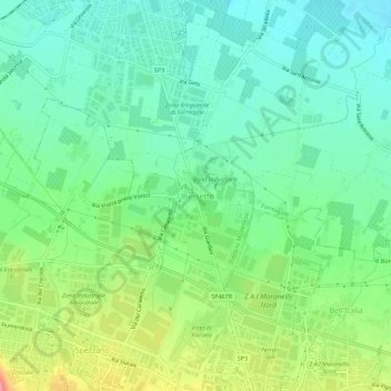Topografische kaart Ubersetto, hoogte, reliëf