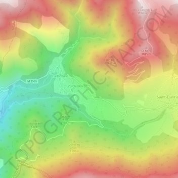 Topografische kaart La Roche, hoogte, reliëf