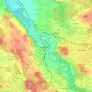 Topografische kaart Hinterwies, hoogte, reliëf