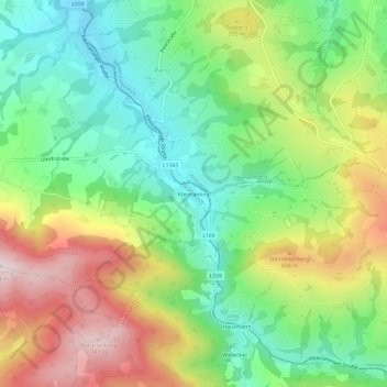 Topografische kaart Kleinraming, hoogte, reliëf