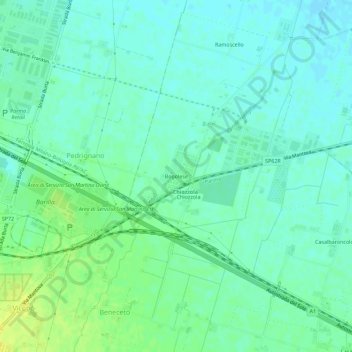 Topografische kaart Bogolese, hoogte, reliëf