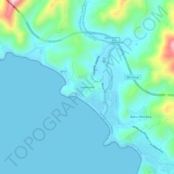 Topografische kaart Geremeas, hoogte, reliëf
