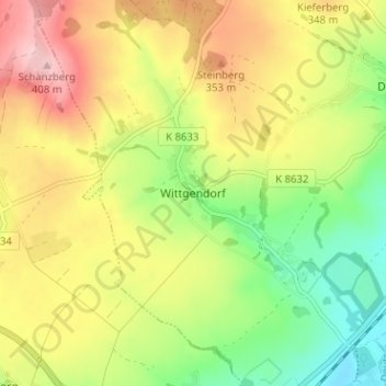 Topografische kaart Wittgendorf, hoogte, reliëf