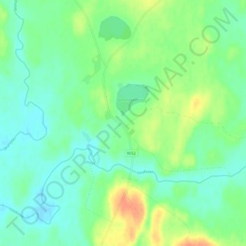 Topografische kaart Kiistala, hoogte, reliëf