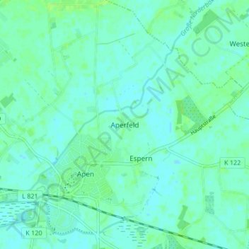 Topografische kaart Aperfeld, hoogte, reliëf
