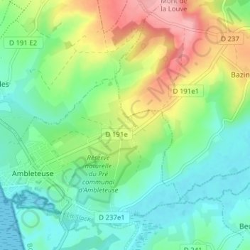 Topografische kaart Hameau de Raventhun, hoogte, reliëf