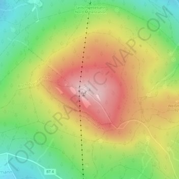 Topografische kaart Ochsenkopf, hoogte, reliëf