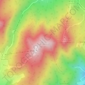 Topografische kaart Toter Mann, hoogte, reliëf