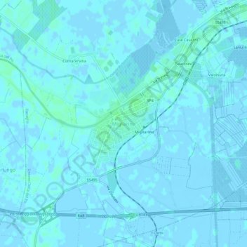 Topografische kaart Migliarino, hoogte, reliëf