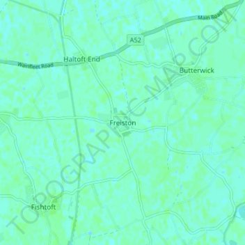 Topografische kaart Freiston, hoogte, reliëf