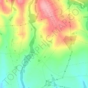 Topografische kaart Geelhoutboom, hoogte, reliëf