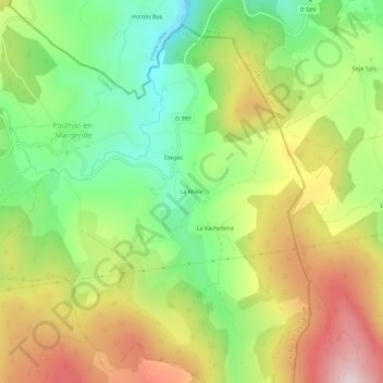 Topografische kaart La Molle, hoogte, reliëf