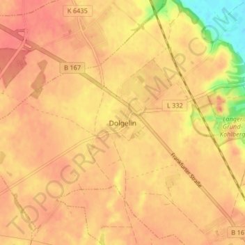 Topografische kaart Dolgelin, hoogte, reliëf