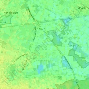 Topografische kaart Dekeshorst, hoogte, reliëf