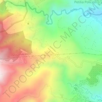 Topografische kaart Badessa, hoogte, reliëf