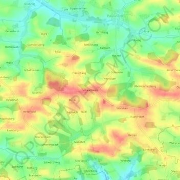 Topografische kaart Schleichwies, hoogte, reliëf