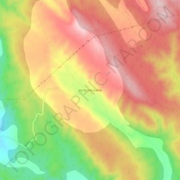 Topografische kaart Val de San García, hoogte, reliëf