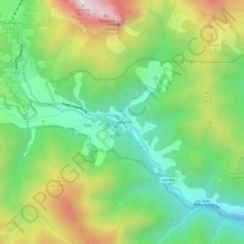 Topografische kaart Espinama, hoogte, reliëf