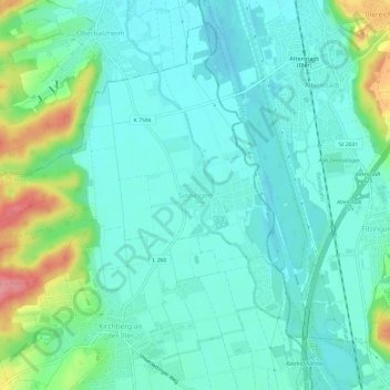 Topografische kaart Sinningen, hoogte, reliëf