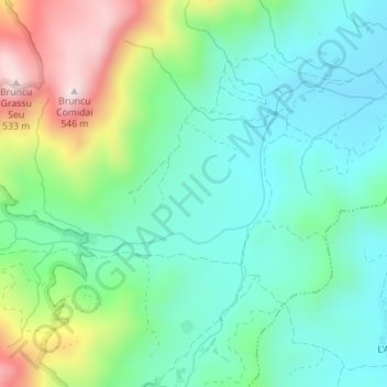 Topografische kaart Monte Porceddus, hoogte, reliëf