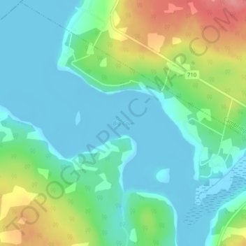 Topografische kaart Big Cove, hoogte, reliëf