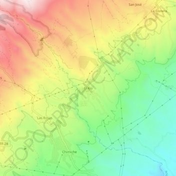Topografische kaart El Río, hoogte, reliëf