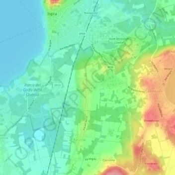 Topografische kaart Barza, hoogte, reliëf