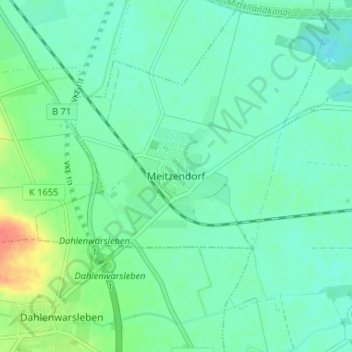 Topografische kaart Meitzendorf, hoogte, reliëf