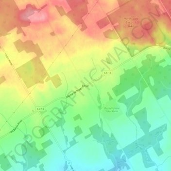 Topografische kaart Edgar, hoogte, reliëf