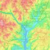 Topografische kaart Washington, D.C., hoogte, reliëf