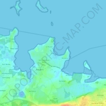 Topografische kaart Gulay, hoogte, reliëf