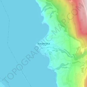 Topografische kaart Naramata, hoogte, reliëf