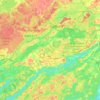 Topografische kaart Sudbury, hoogte, reliëf