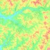 Topografische kaart Communauté de communes du Pays de Lauzun, hoogte, reliëf