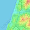 Topografische kaart Tel Aviv-Yafo, hoogte, reliëf
