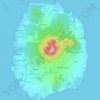 Topografische kaart Nevis, hoogte, reliëf