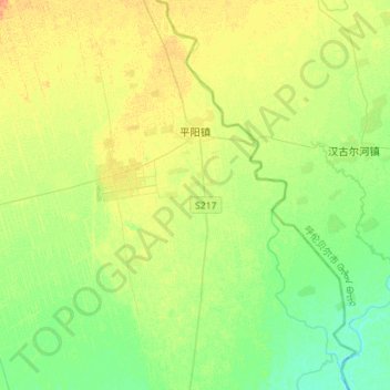 Topografische kaart 平阳镇, hoogte, reliëf