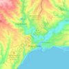 Topografische kaart Marioepol, hoogte, reliëf