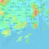 Topografische kaart 台山市, hoogte, reliëf